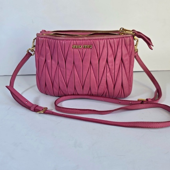 Miu Miu Handbags - Miu Miu Pink Matelasse Shoulder Bag